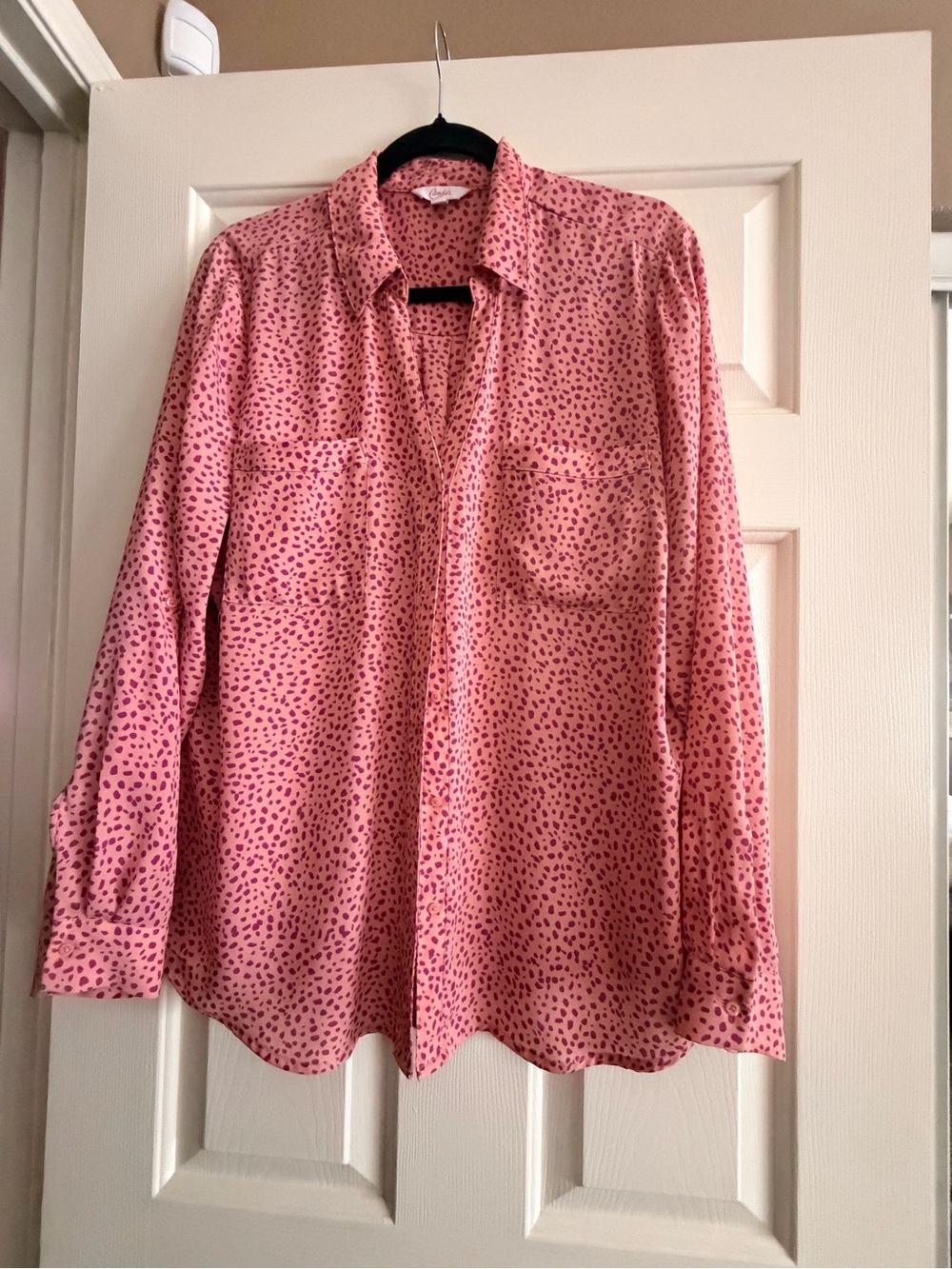 Candie's Pink and magenta Dot Print Blouse